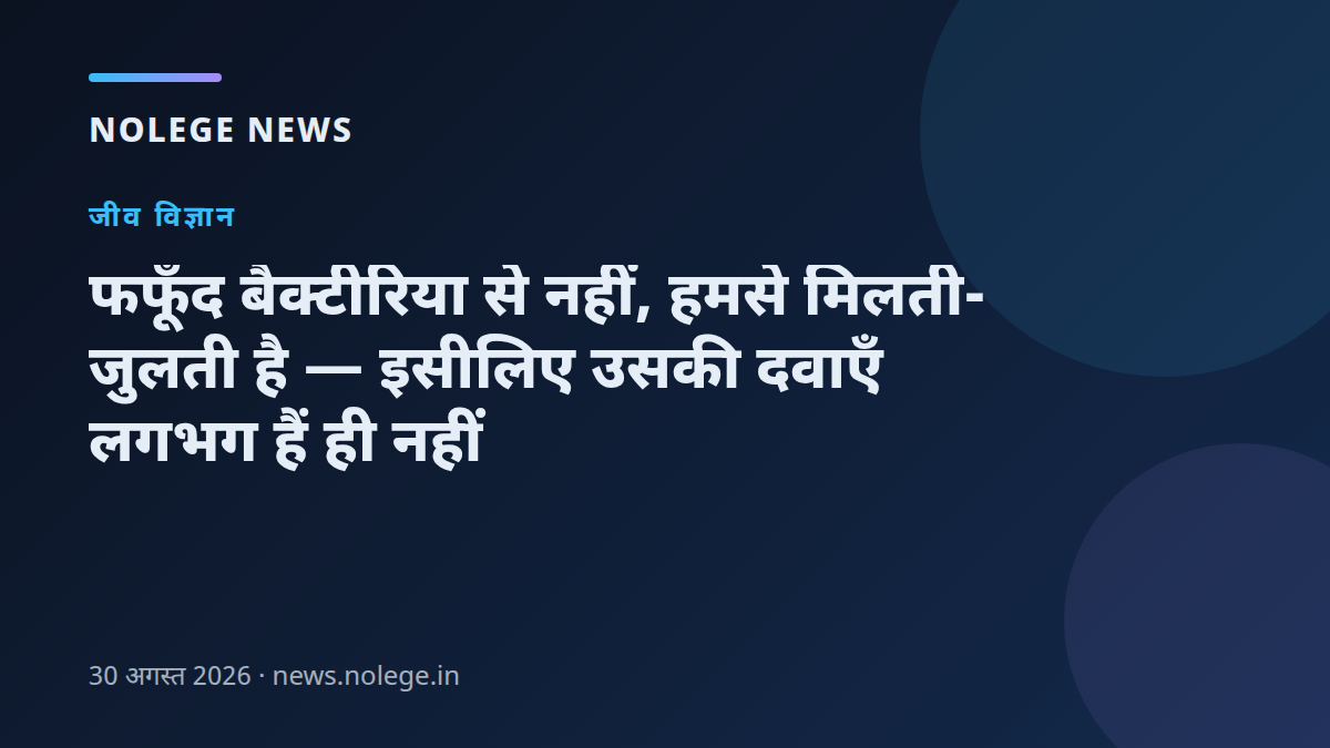 फफूँद बैक्टीरिया से नहीं, हमसे मिलती-जुलती है — इसीलिए उसकी दवाएँ लगभग हैं ही नहीं