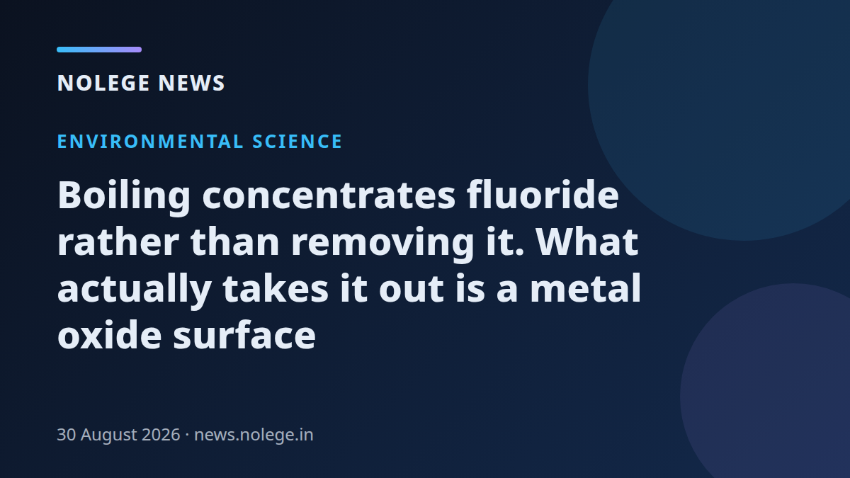 Boiling concentrates fluoride rather than removing it. What actually takes it out is a metal oxide surface