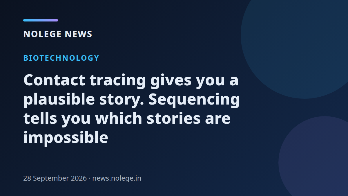 Contact tracing gives you a plausible story. Sequencing tells you which stories are impossible