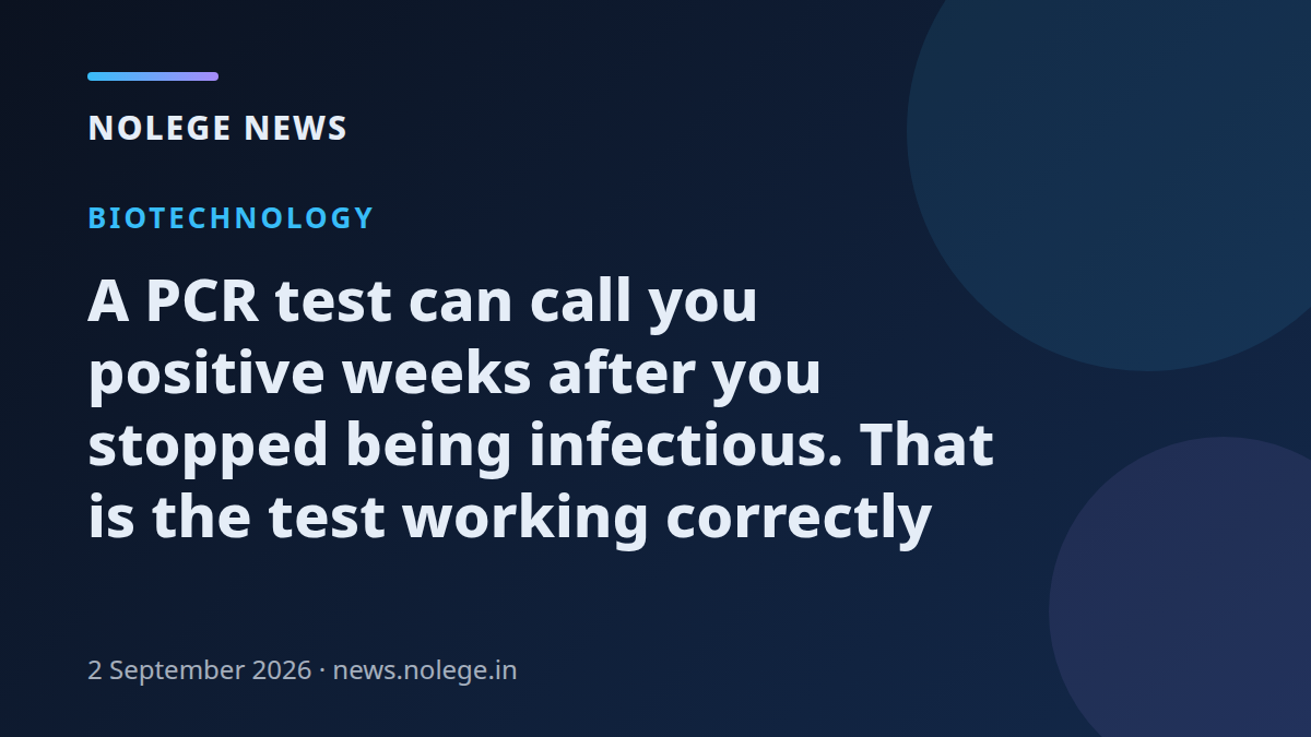 A PCR test can call you positive weeks after you stopped being infectious. That is the test working correctly