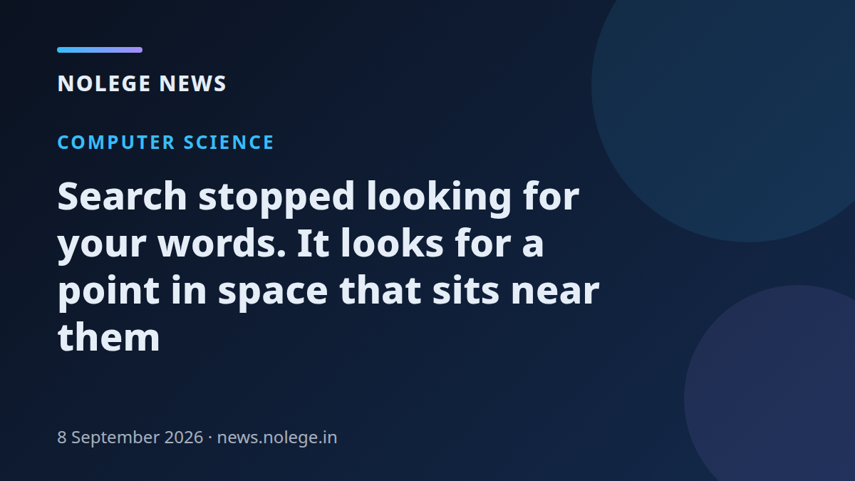 Search stopped looking for your words. It looks for a point in space that sits near them