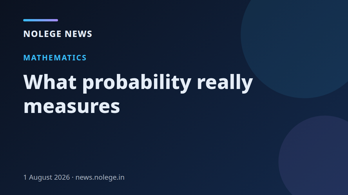 What probability really measures
