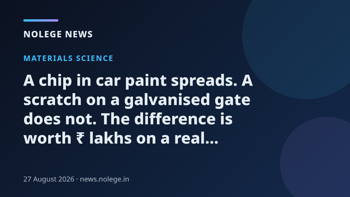A chip in car paint spreads. A scratch on a galvanised gate does not. The difference is worth ₹ lakhs on a real structure