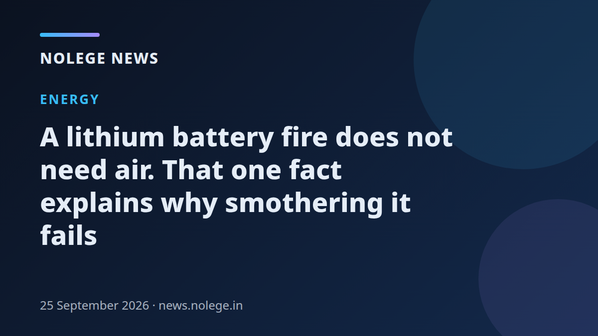 A lithium battery fire does not need air. That one fact explains why smothering it fails