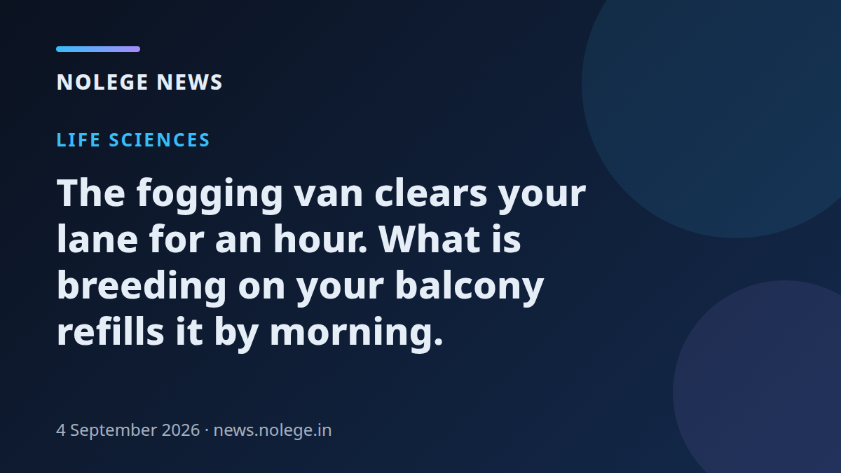 The fogging van clears your lane for an hour. What is breeding on your balcony refills it by morning.