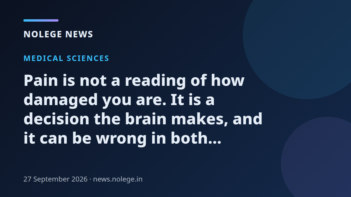 Pain is not a reading of how damaged you are. It is a decision the brain makes, and it can be wrong in both directions