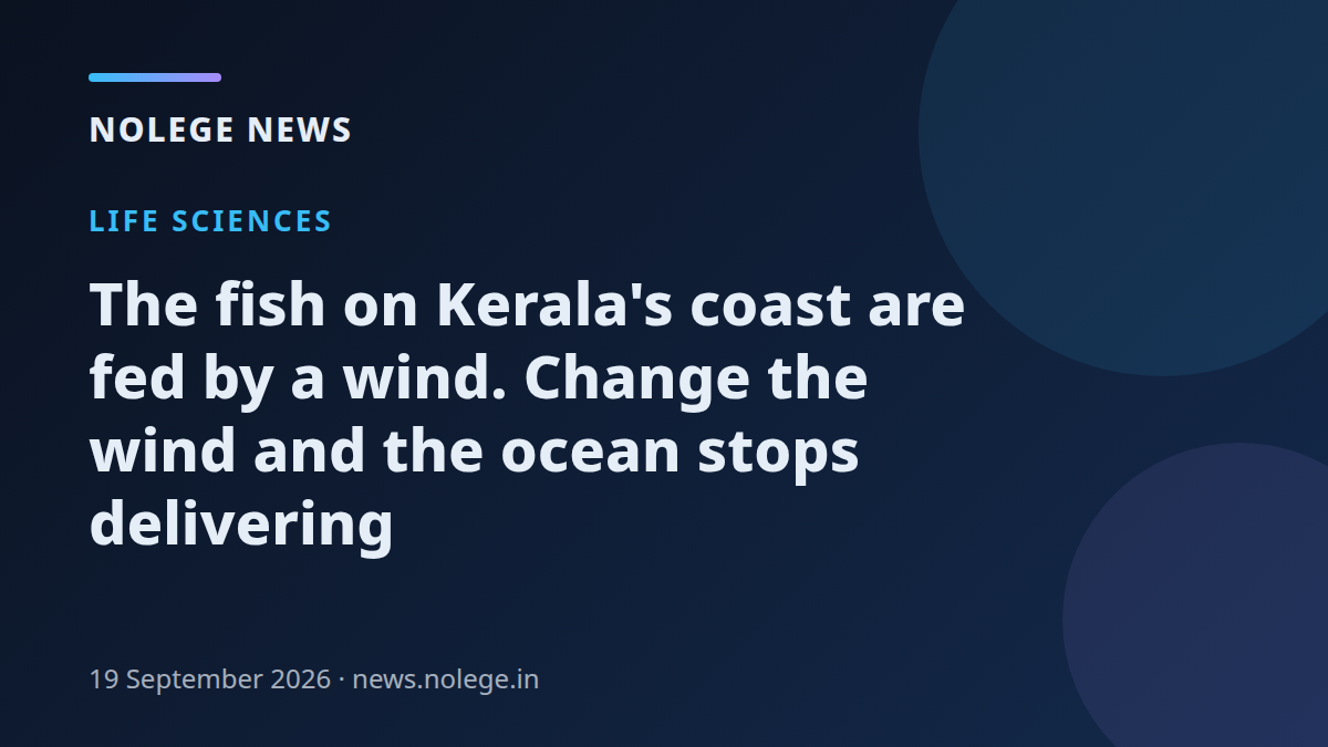The fish on Kerala's coast are fed by a wind. Change the wind and the ocean stops delivering