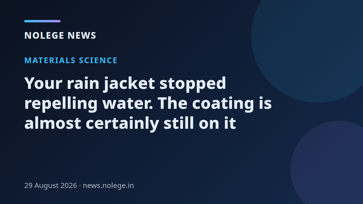 Your rain jacket stopped repelling water. The coating is almost certainly still on it